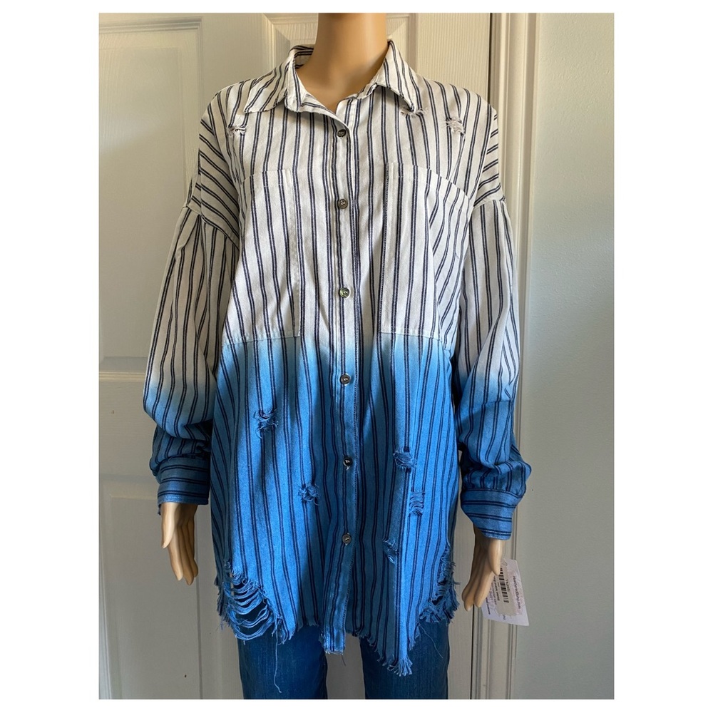 WHITE BIRCH Distressed shirt